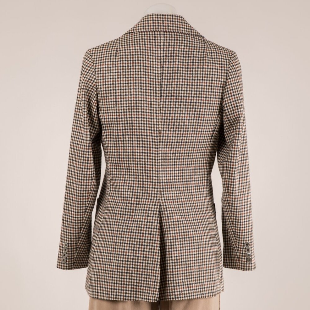Classic Brown Houndstooth Tailored Blazer | Size 8 - Picture 3 of 8
